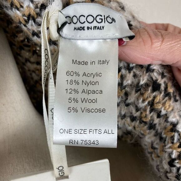 Cocogio Granny Square crochet alpacablend BoHo poncho wrap cardigan OS Italy NEW - Picture 6 of 7